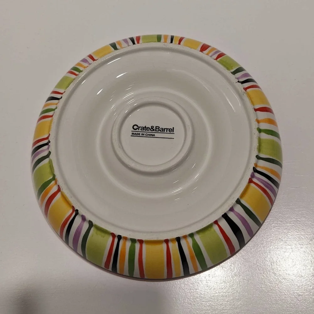 Crate & Barrel Lime Divided Chip and Salsa Serving Platter Bowl – [Yellow]